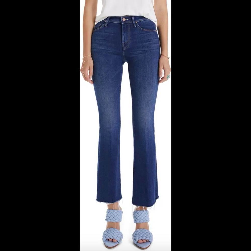 NWOT, MOTHER The Insider High Waist Crop Step Fray Jeans, Size 25